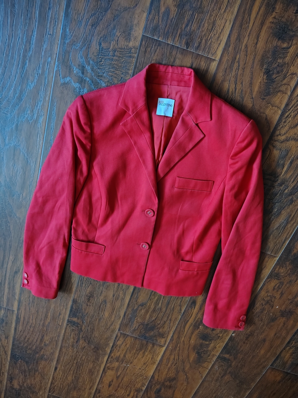 RED Valentino Vibrant Red Two-Button Tailored Blazer